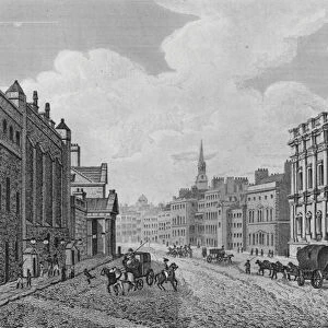 View in Parliament Street, shewing Whitehall, the Treasury etc, Westminster (engraving)