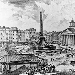 View of the Piazza della Rotonda, from the Views of Rome series, c. 1760