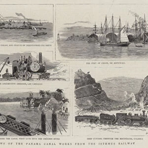 Views of the Panama Canal Works from the Isthmus Railway (engraving)