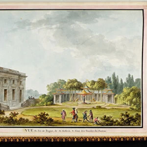 Vue du jeu de Bague, de sa galerie et d une des facades du chateau