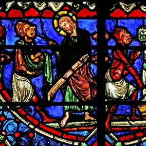 Window w3 depicting the Temptation in Wilderness (stained glass)