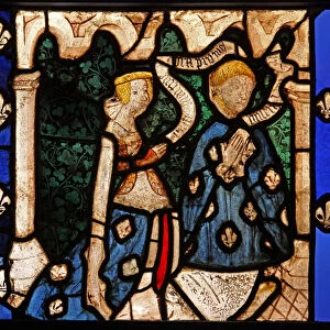 Window w9 depicting donors, from the Church of Betton, Britanny (stained glass)