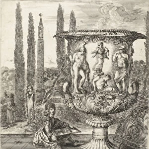 The Young Cosimo III de Medici drawing the Medici vase, 1656 (etching)
