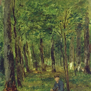 Young Farmer sitting in the Forest, 1878 (oil on paper laid on canvas)