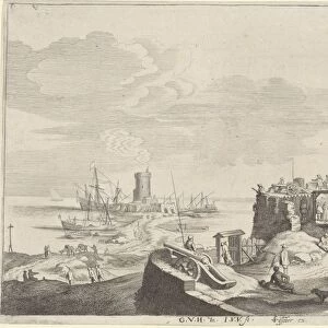 Bastion on a river, print maker: Jan van de Velde II, Gerard van der Horst, Claes Jansz
