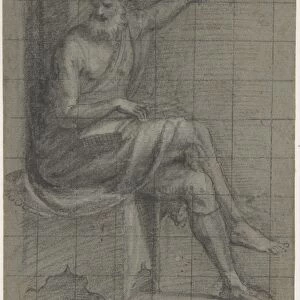Bearded Old Man Seated Left Arm Extented 1522-91