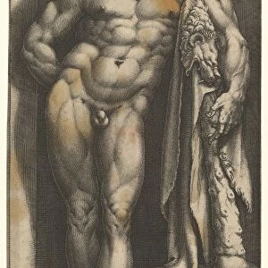 Farnese Hercules late 1570s Engraving sheet 12 11 / 16 x 6 3 / 4