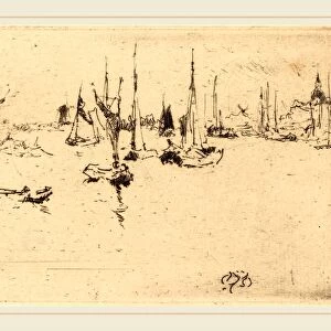 James McNeill Whistler (American, 1834-1903), Boats, Dordrecht, 1884, etching