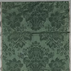 Length Silk Damask Textile 1700s Italy 18th century
