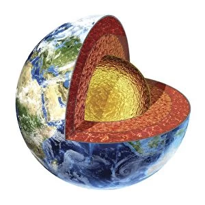 Cross section of planet Earth showing the outer core