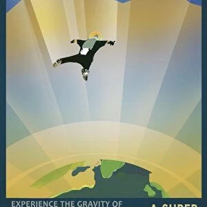 Experience the Gravity of a Super Earth in this retro space poster