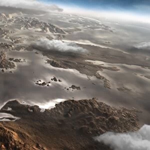 A flooded Aram Chaos region on the planet Mars