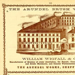 Advertisement for The Arundel Brushworks, William Wigfall and Co. Brush Manufacturers, 1858