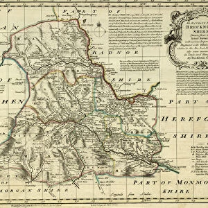 County Map of Brecknockshire, Wales, c. 1777