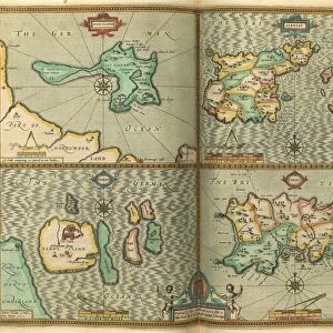 John Speeds map of Holy Island, Guernsey, Jersey and Farne Island, 1611