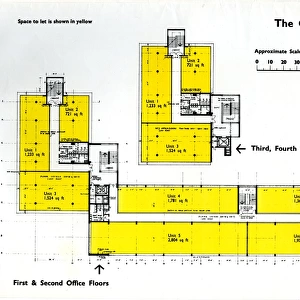 Office floor plan of new Castle Market, Haymarket / Waingate, 1958