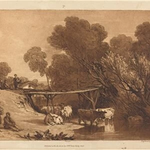 Bridge and Cows, published 1807. Creator: JMW Turner