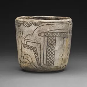 Cup with Profile Head of the Maize God, 800 / 400 B. C. Creator: Unknown