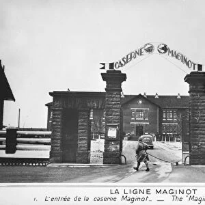 Entrance to the Maginot barracks, Maginot Line, France, c1935-1940