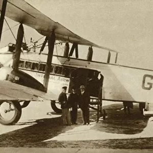 The first Indian Air Mail arrives at Croydon Airport, south London, 1929, (1935)