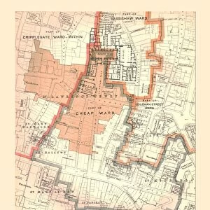 Guildhall City of London. Plan of Wards and Parishes, 1885, (1886)