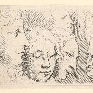 Head studies, 1644-52. Creator: Wenceslaus Hollar