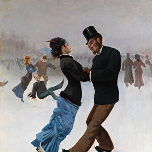 Ice Skaters, c. 1920. Artist: Klinger, Max (1857-1920)