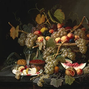 Still Life with Fruit, 1852. Creator: Severin Roesen