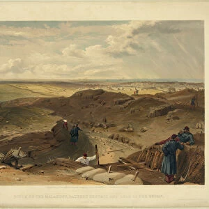 Malakoff redoubt, battery gervais and rear of the redan, 1855. Artist: Simpson, William (1832-1898)