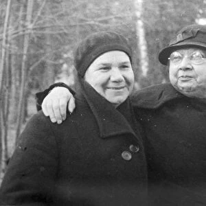 Nadezhda Krupskaya, Lenins wife, with a friend, 1936