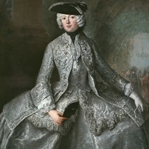 Portrait of Princess Anna Amalia of Prussia (1723-1787), Abbess of Quedlinburg, ca 1744