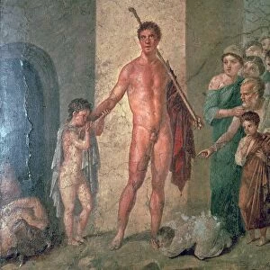 Roman wall-painting of Theseus after killing the Minotaur, 1st century