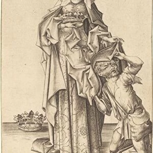 Saint Elizabeth of Thuringia, c. 1475 / 1480. Creator: Israhel van Meckenem