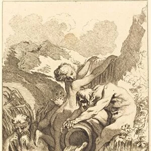 Satyr, Nymph and River God, in or after 1736. Creator: Pierre Alexandre Aveline