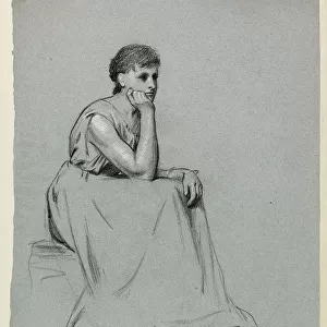 Seated Woman Resting on her Elbow, n. d. Creator: Henry Stacy Marks