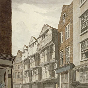 South-west view of an old timber-framed house in Ship Yard, Westminster, London, 1815