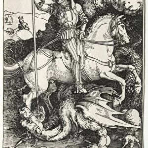 St. George Killing the Dragon, 1500s. Creator: Albrecht Dürer (German, 1471-1528)