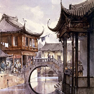 View of Shanghai, China, c1860. Artist: Jean Henri Zuber