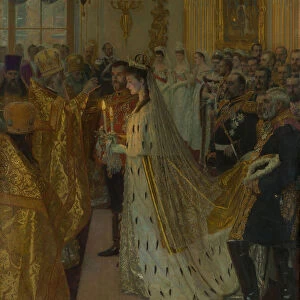 The wedding of Tsar Nicholas II and the Princess Alix of Hesse-Darmstadt on November 26