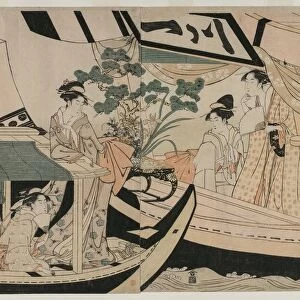 Women in a Pleasure Boat on the Sumida River, mid 1790s. Creator: Ch?bunsai Eishi (Japanese