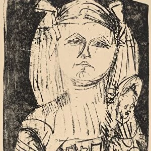 Young Girl with Doll, 1916. Creator: Ernst Kirchner