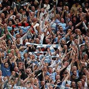 Man city fans celebrate 1-6 win at Old Trafford 2011