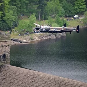 Lancaster Bomber of Battle of Britain Memorial Flight over Derwent Water