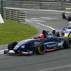 French Formula Renault: Nicolas Prost Team Oreca battles with a broken rear wing in race one