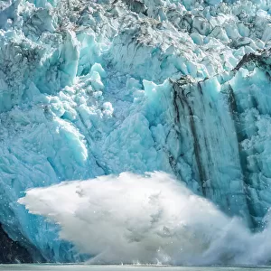 Calving Dawes Glacier at the end of the Endicott Arm, Ford's Terror Wilderness area, The Inside Passage