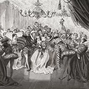 Cinderella at the Ball. After a 19th century work by Gustave Dore
