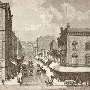 San Francisco, California, United States Of America. Montgomery Street In The 1880S. From A 19Th Century Illustration