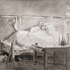 The Sleep Of Marat, After The Painting By Hubert Robert. Jean-Paul Marat, 1743 A