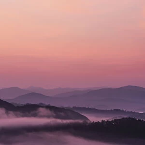 Sunrise as seen from the overlook along the foothills parkway great smoky mountains national park; Tennessee united states of america