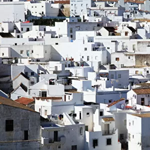 View Of A City Of Whitewashed Buildings; Vejer De La Frontera, Andalucia, Spain